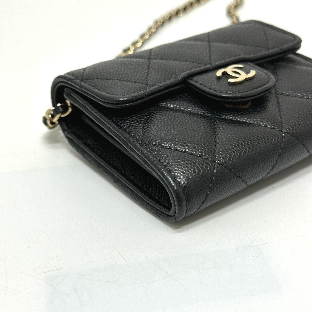 CHANEL Black Caviar Leather Logo Pochette Wallet - Picture 5 of 13